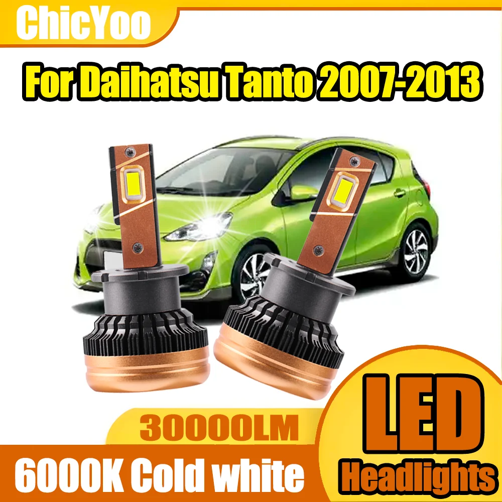 

2X D4S Xenon Lamps 6000K White 30000LM 120W LED Headlights HID Bulbs Two-sided CSP Chips Plug&Play For Daihatsu Tanto 2007-2013