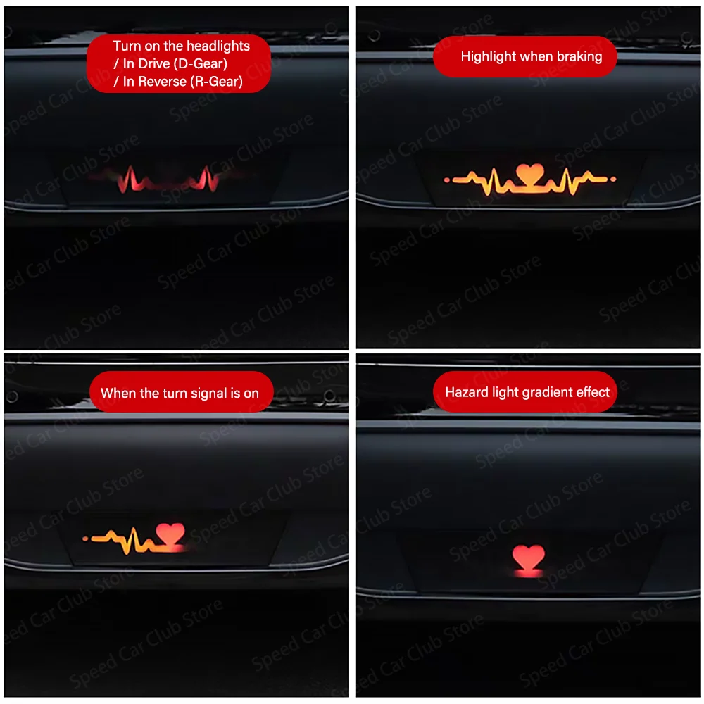 Auto Staart Hartslag Indicator Licht Voor Tesla Model Y Achterbumper Achterlicht Dagrijverlichting Zwart