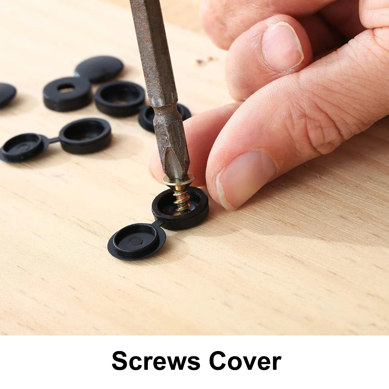 

200pcs Plastic Screw Covers Hinged Home Car Decoration Durable Water Resistant Corrosion Protection