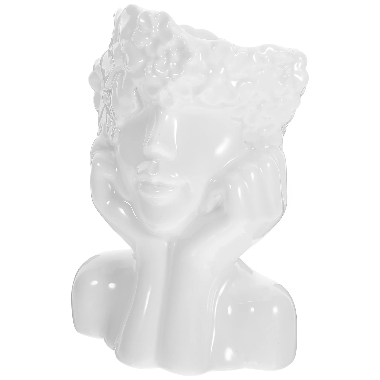 

Flower Pot Hand Holding Vase Decorative Ceramic Floral Unique Craft For Arrangement Desktop Small Holder