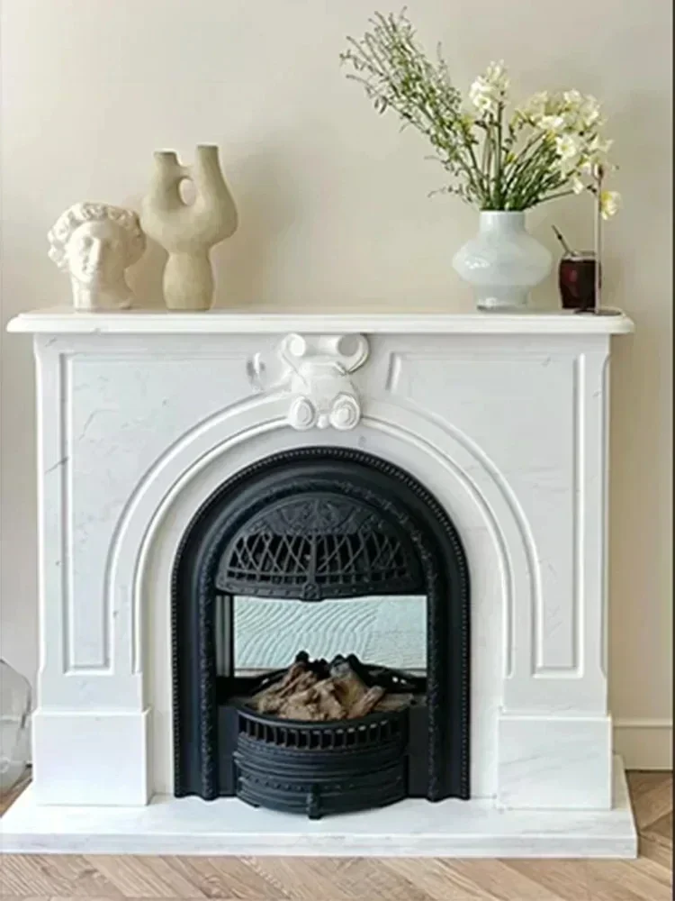 

Натуральный мрамор Mantelshelf Интерьер Простой фон Стена Прихожая Французский камень Curio Шкаф Скульптура