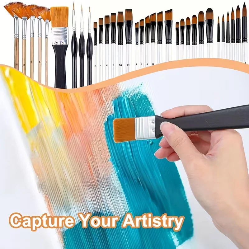 مجموعة فرش متعددة الوظائف مكونة من 33/41 قطعة، بما في ذلك فرش دائرية وزاوية ومسطحة على شكل مروحة - مناسبة للمبتدئين