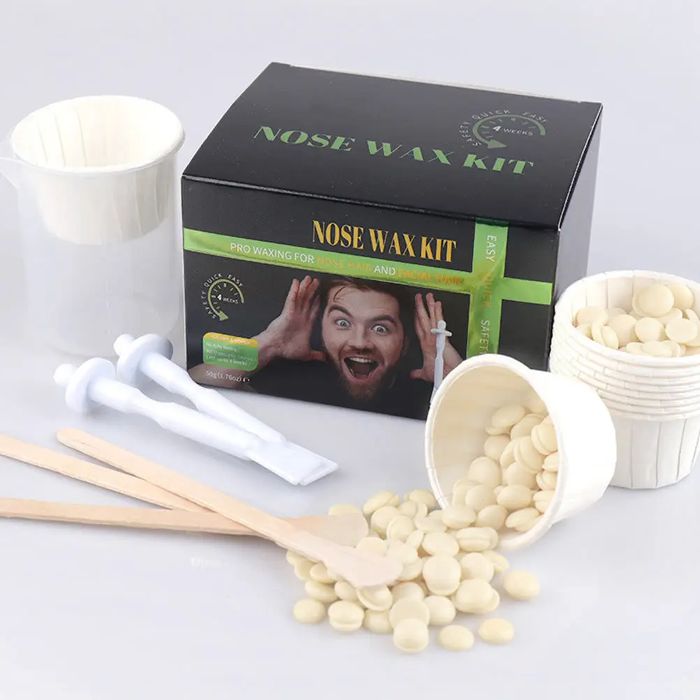 

Набор для удаления волос в носу: твердый воск в гранулах, восковой стик для носа, инструмент для чистки ноздрей, безопасный и комфортный для мужчин и женщин