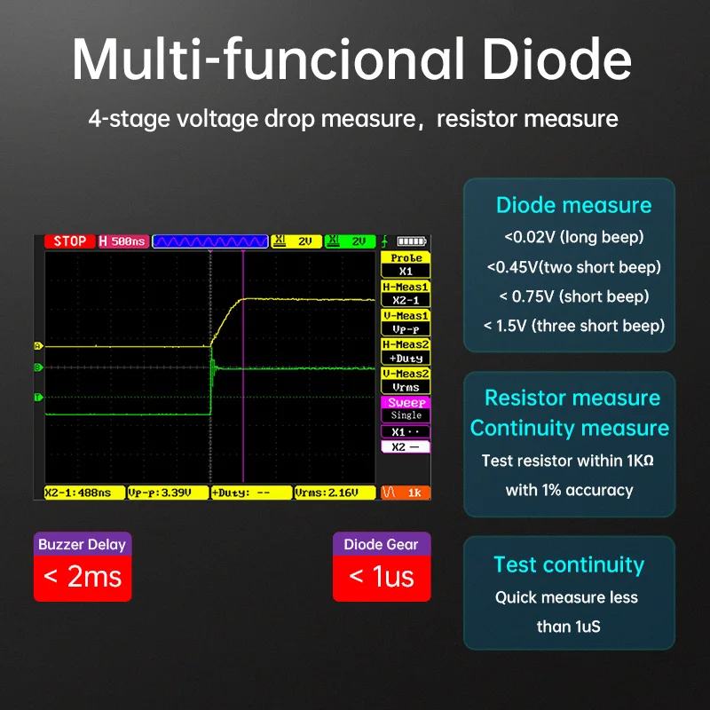 ALIENTEK DM40 Signal Generator 3 in 1 50M Sample rate Voltage Diode Handheld Automotive Tools  Digital Oscilloscope Multimeter