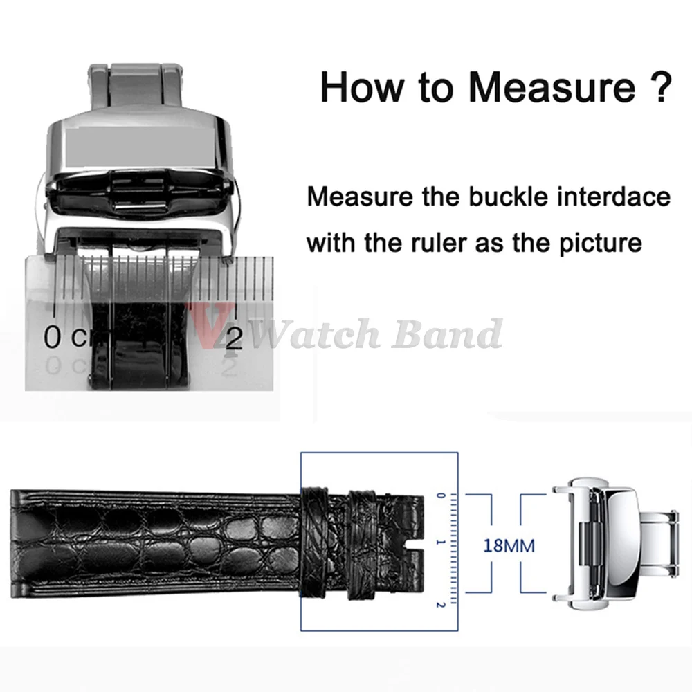Stainless Steel Clasp Strap for Watch Band 18mm 20mm 22mm Deployment Butterfly Buckle Double Click 10/12/14/16mm Watchband Clasp view 6