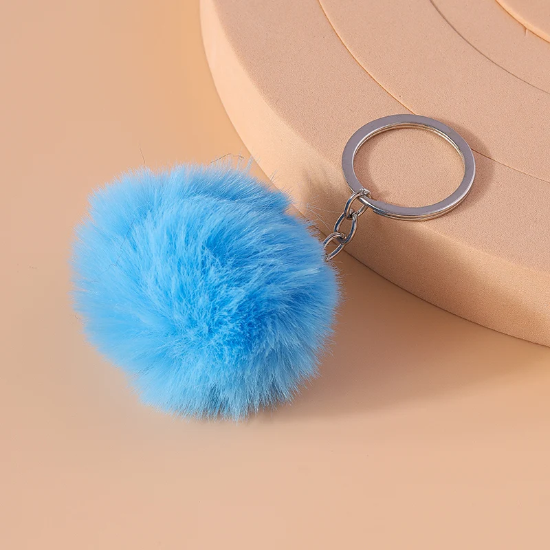 Mode Candy Farben Plüsch Ball Schlüsselbund für Auto Schlüssel Halter Frauen Mädchen Handtasche Anhänger Schlüsselanhänger Zubehör DIY Schmuck Geschenke – Detail 10
