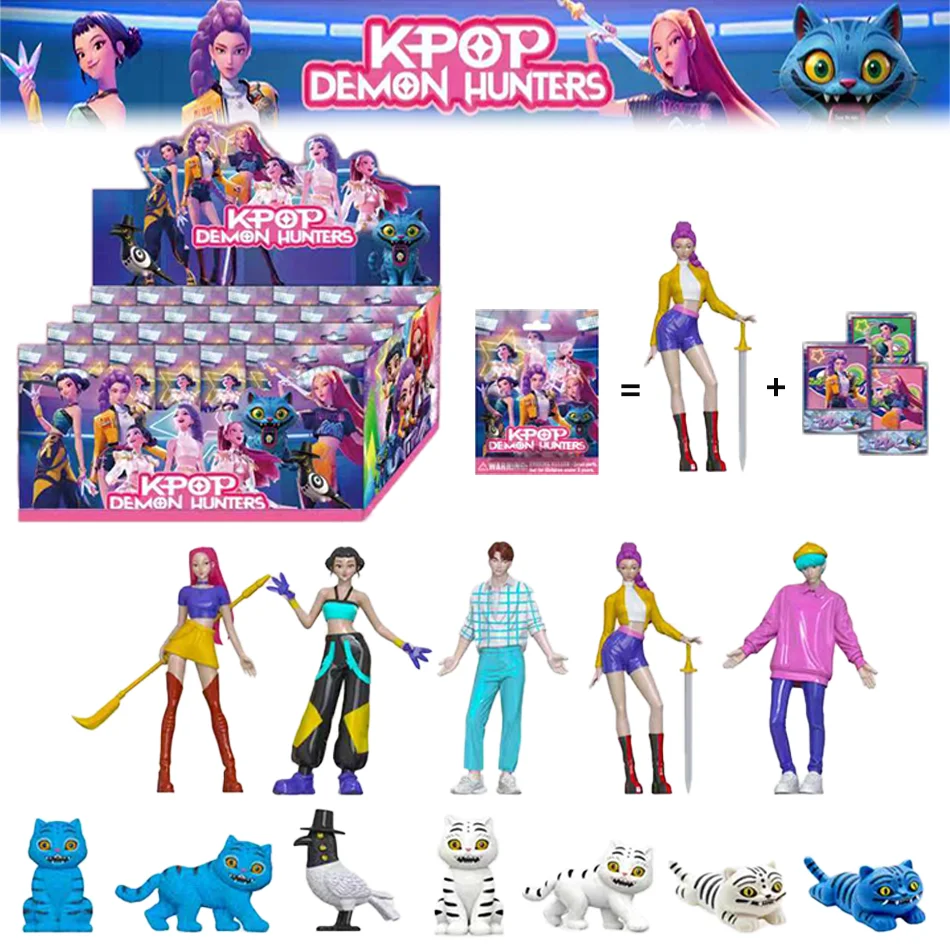 

24 шт., глухая коробка в стиле аниме «Охотники на демонов», «Охотники на демонов», Руми Мира, тигр, игрушка, украшение для стола, статуи, украшение, рождественские подарки, хит продаж