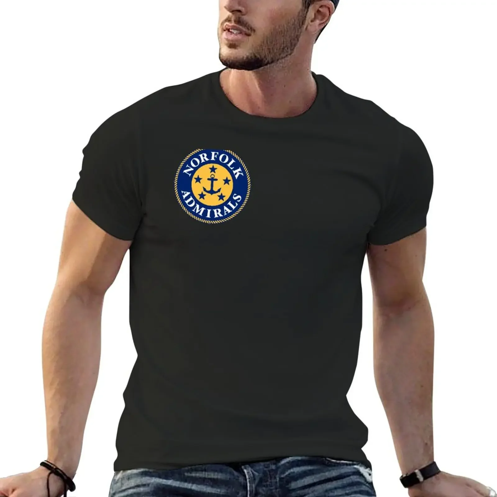 

Norfolk Admirals T-Shirt plus sizes street wear vintage graphic tee plain t shirt men