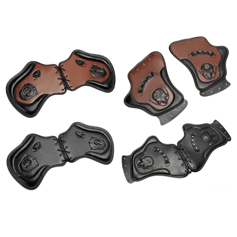 D5BE Motorcycle Side Heat Insulation Pad, Skull Panel Cover with Metal Hardware for Bike Side Decoration and Side Use