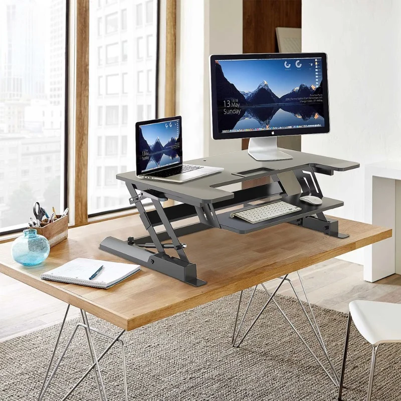 V-mounts computer table workstation sit stand desk suit for dual monitor and laptop VM-LD02