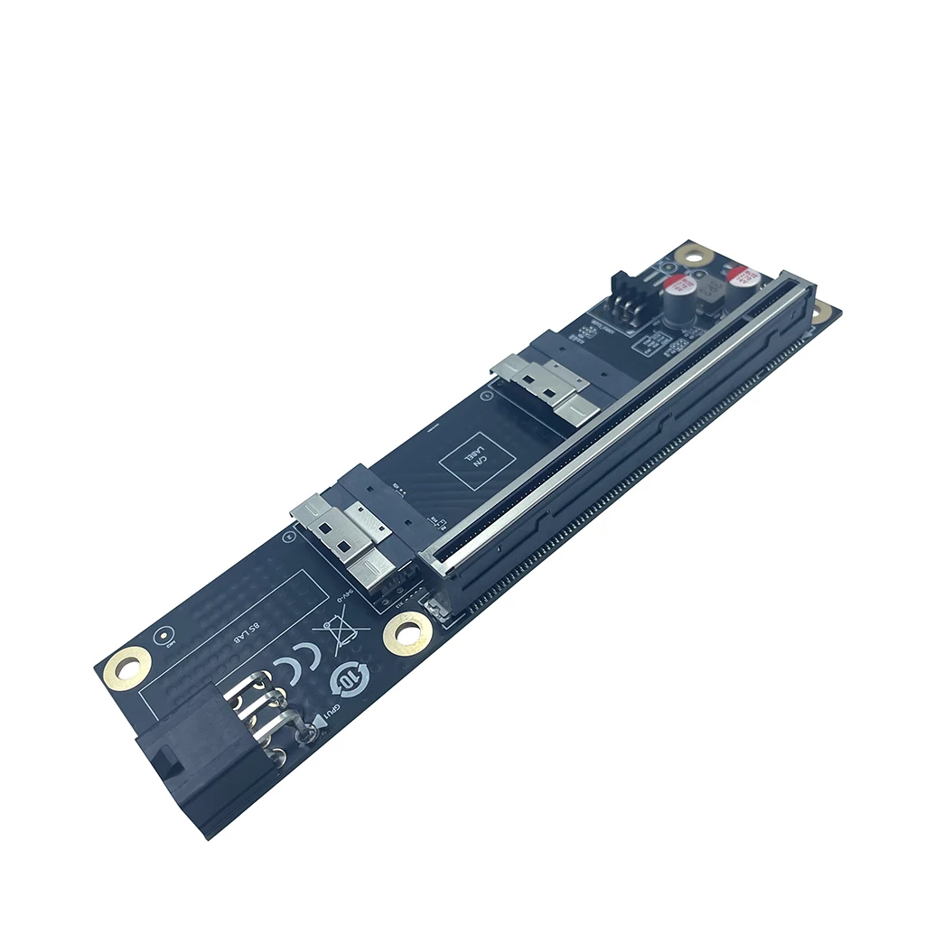

Адаптерная карта PCI-E на SFF-8654 8i SlimSAS 4.0 24 ГБ/с, внешний разветвитель для видеокарт PCIe Gen4 X8+X8, X4+X4+X4+X4 для ATX