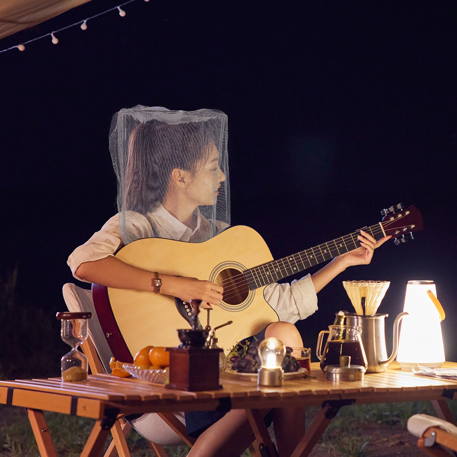 

5pcs Mosquito Head Nets Portable Bug Net For Fishing Hiking Camping Lightweight Mesh Netting Outdoor Supply Fishing Accessories