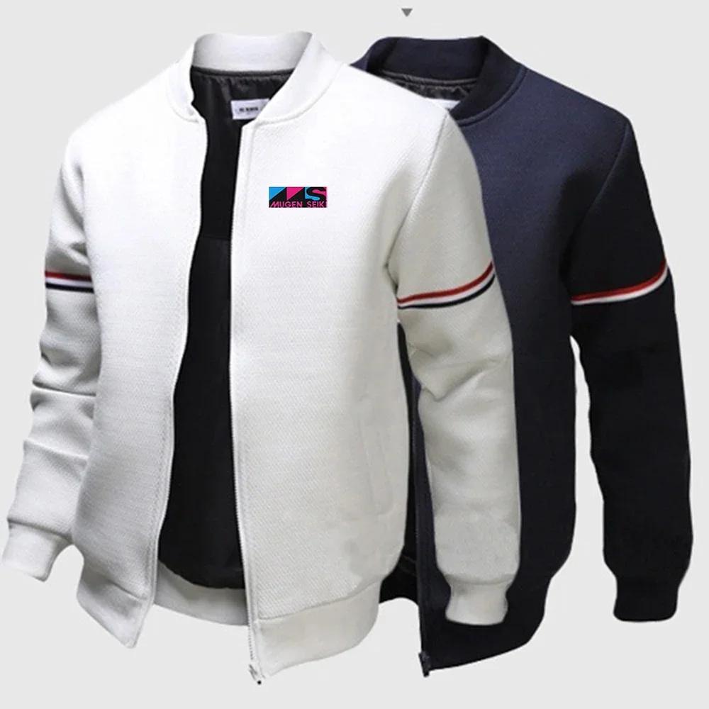 2024 New Men Mugen Seiki Spring and Autumn Zipper Jacket Casual Streetwear Hip Hop Slim Fit Pilot Baseball Coats Clothing