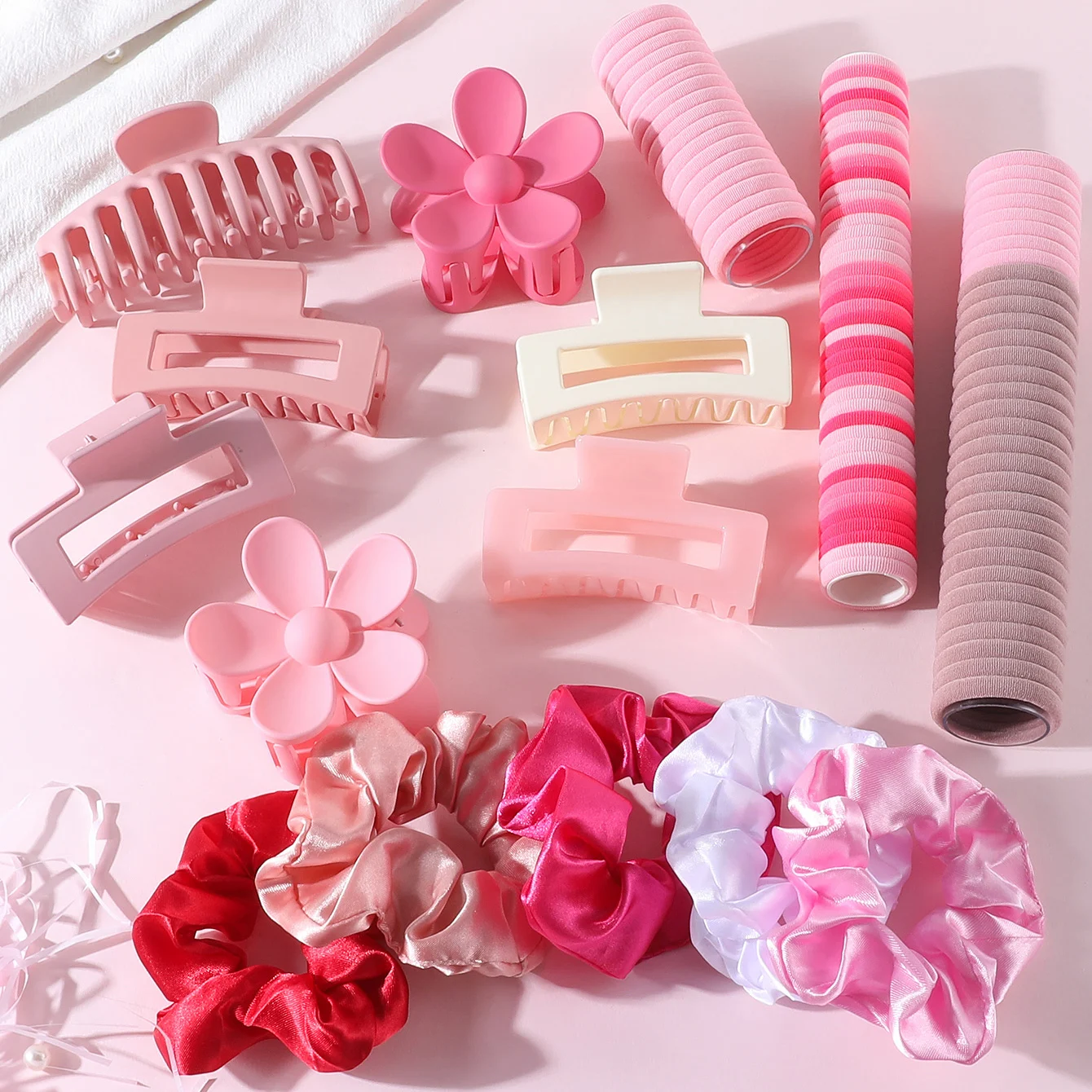 54-112Pcs Dopamine Fashion Hair Claw Clip Set Girls Elastic Colorful Hair Band Flower Hairpins Hair Accessories for Women