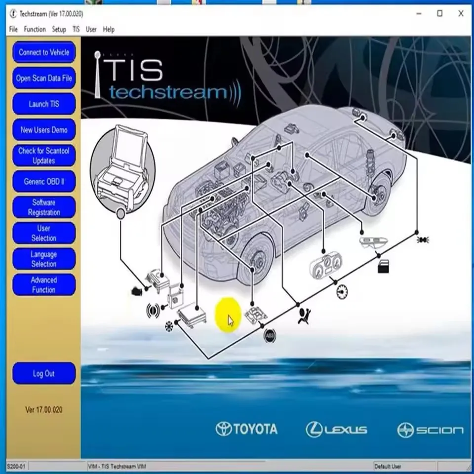 2025 رائجة البيع برنامج Techstream 17.00.020 مسح السيارة لماسح ضوئي صغير VCI OTC الماسح الضوئي ECM ECU ترميز التشخيص لتويوتا