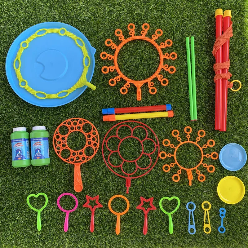 Zestaw do robienia baniek mydlanych dla dzieci na zewnątrz, duży pierścień do baniek, różdżka do baniek, zabawny artefakt do dmuchania baniek, bezpieczna różdżka do baniek, rekwizyt na imprezę, narzędzie do dmuchania baniek.