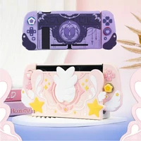 Protector de silicona para cargador de muelle de TV Star Wing para Switch/NS Oled, estuche rígido Joycon, carcasa suave con agarre manual, tapa para pulgar, cubierta completa