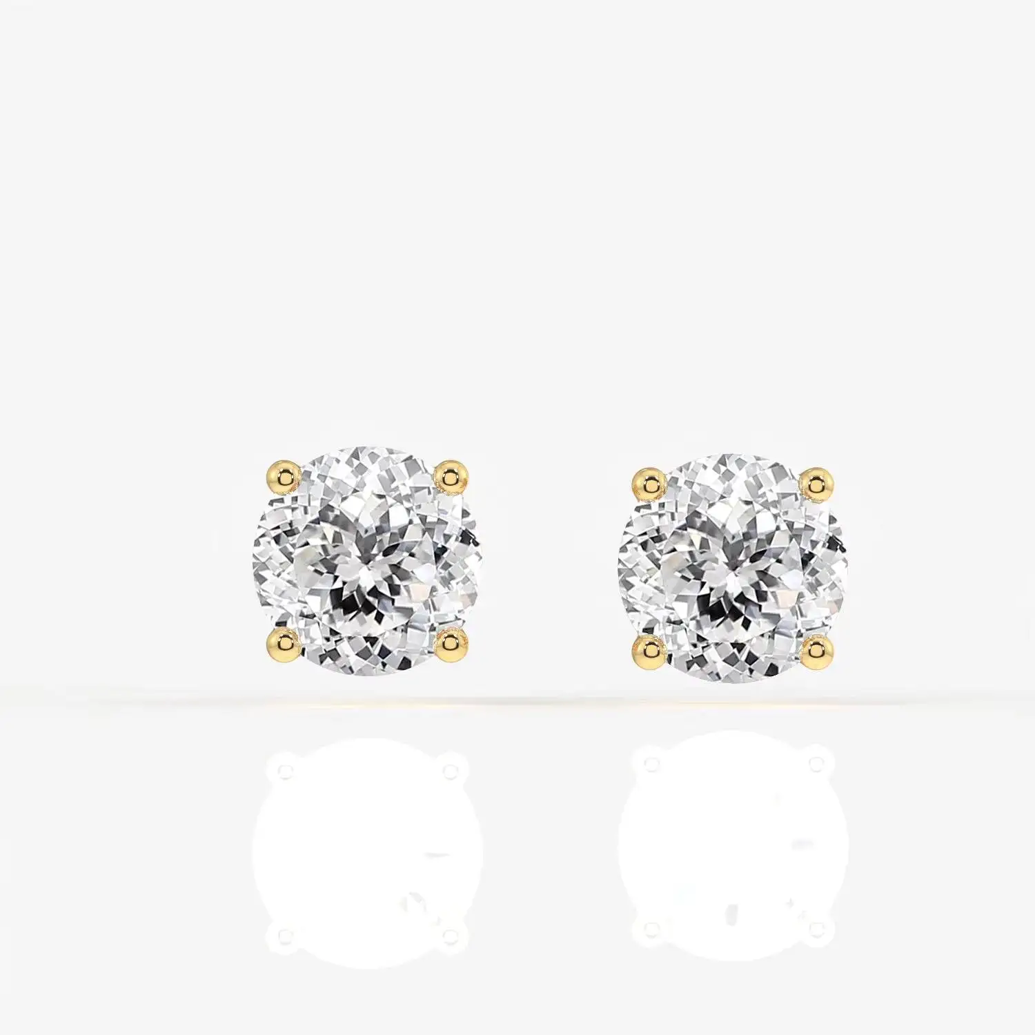 

Certified Portuguese Cut Moissanite Diamond Stud Earrings 18K Gold-Premium Quality Product