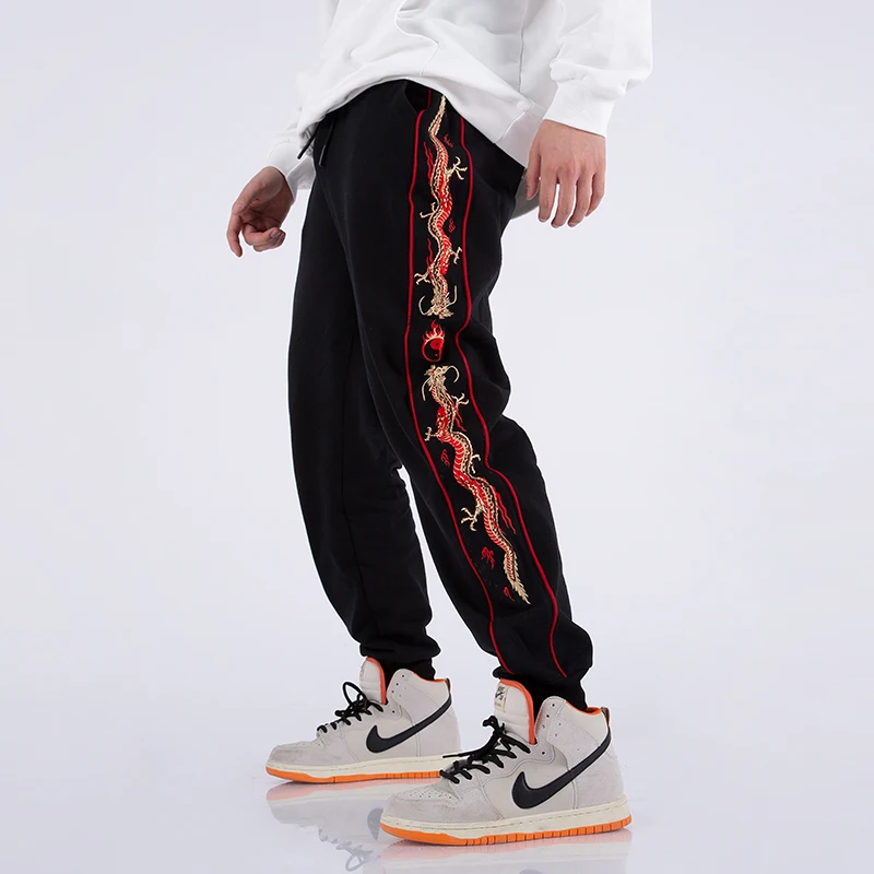 Chinese Style Embroidery Printed Sweatpants Men's Autumn Fashion High-End Loose-Fitting Casual Ankle-Banded Sports Trendy Pants