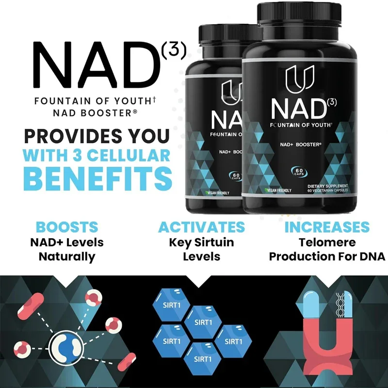 Performance Nutrition NAD Supplement - | Natural Energy for Anti Aging Activation, Longevity, and Cellular Health, 60 Capsules