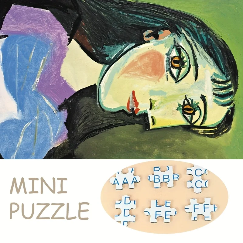 

1 Box(500-piece) Puzzles For Adult Picasso's Lady with Distinctive Colors on Green Background 15x10in (38x26cm)