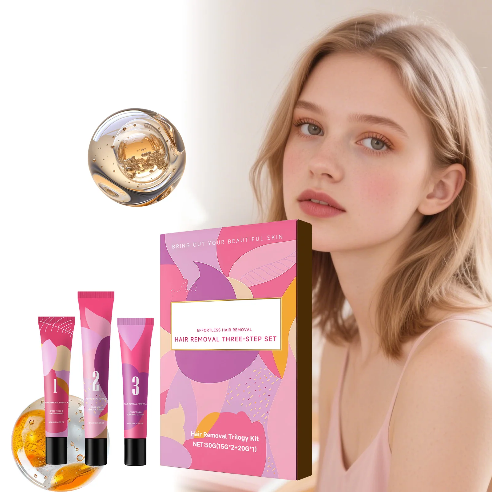 Hair Removal Cream Set Gentle Depilatory Cream For Face And Body Painless Depilatory Care Smoothing Aftershave Soothing Lotion