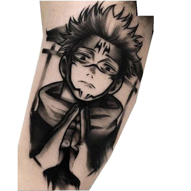 

Anime Temporary Tattoos Cartoon Jujutsu Kaisen Itadori Yuji Waterproof Fake Tattoo Sticker Realistic arm waist Body Art Tattoo