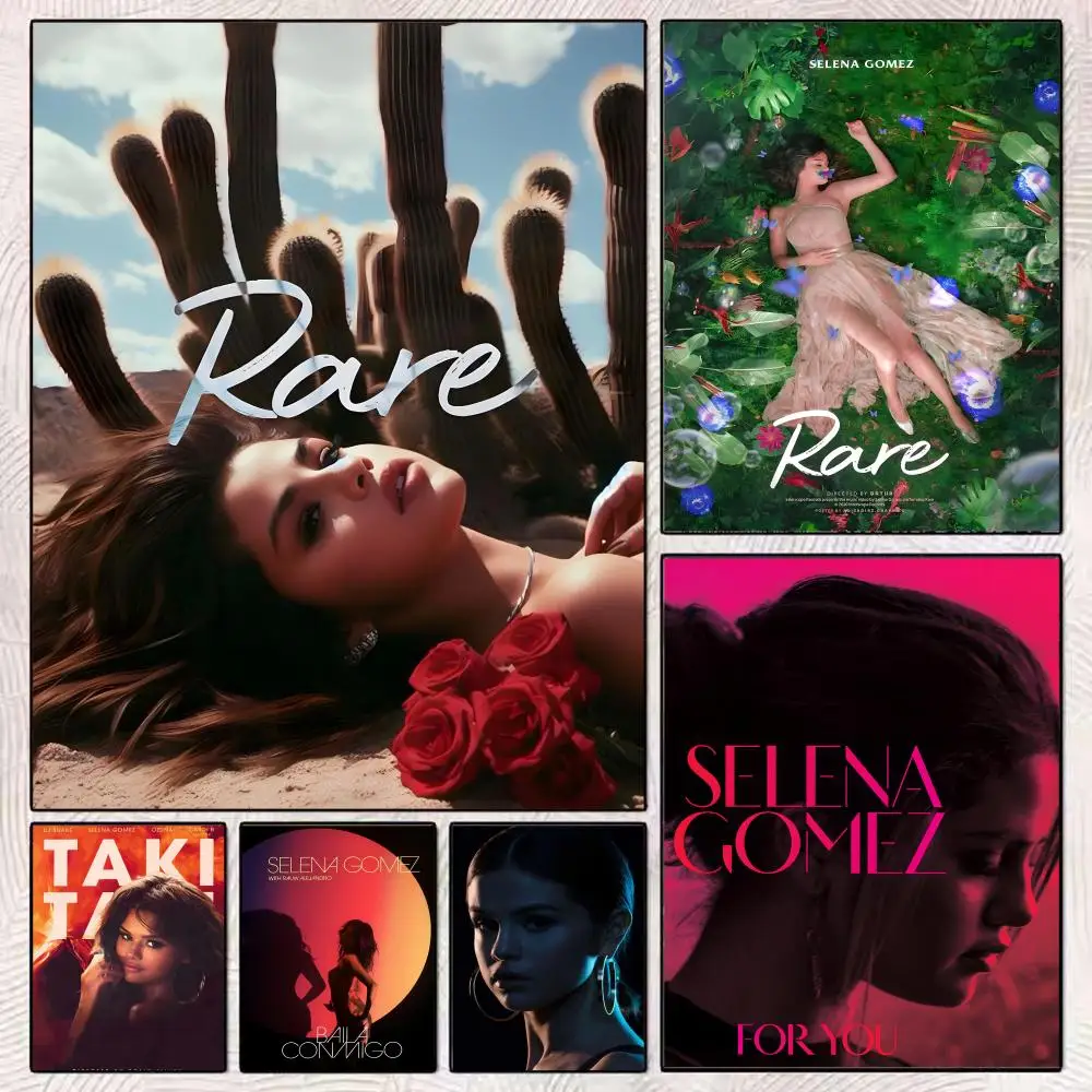 

Singer S-Selena Gomez Actor Poster HD Art Mural Wallart Poster Waterproof Vintage Print Decor for Home Decoration DIY Durable