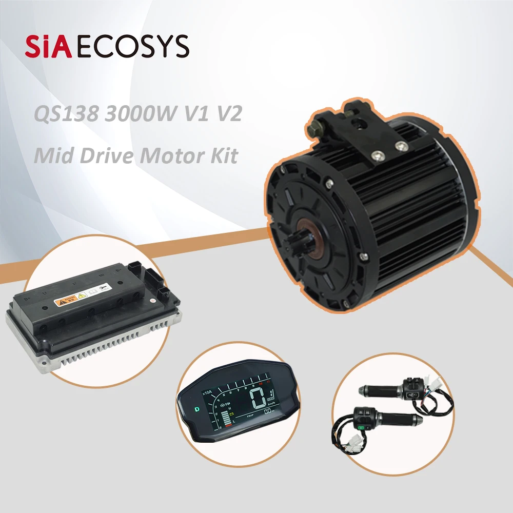 

QSMotor 138 3000W 72V 100KPH V1 V2 Mid Mrive Motor Power Train Kits With Motor Controller Sprocket Type From SIAECOSYS
