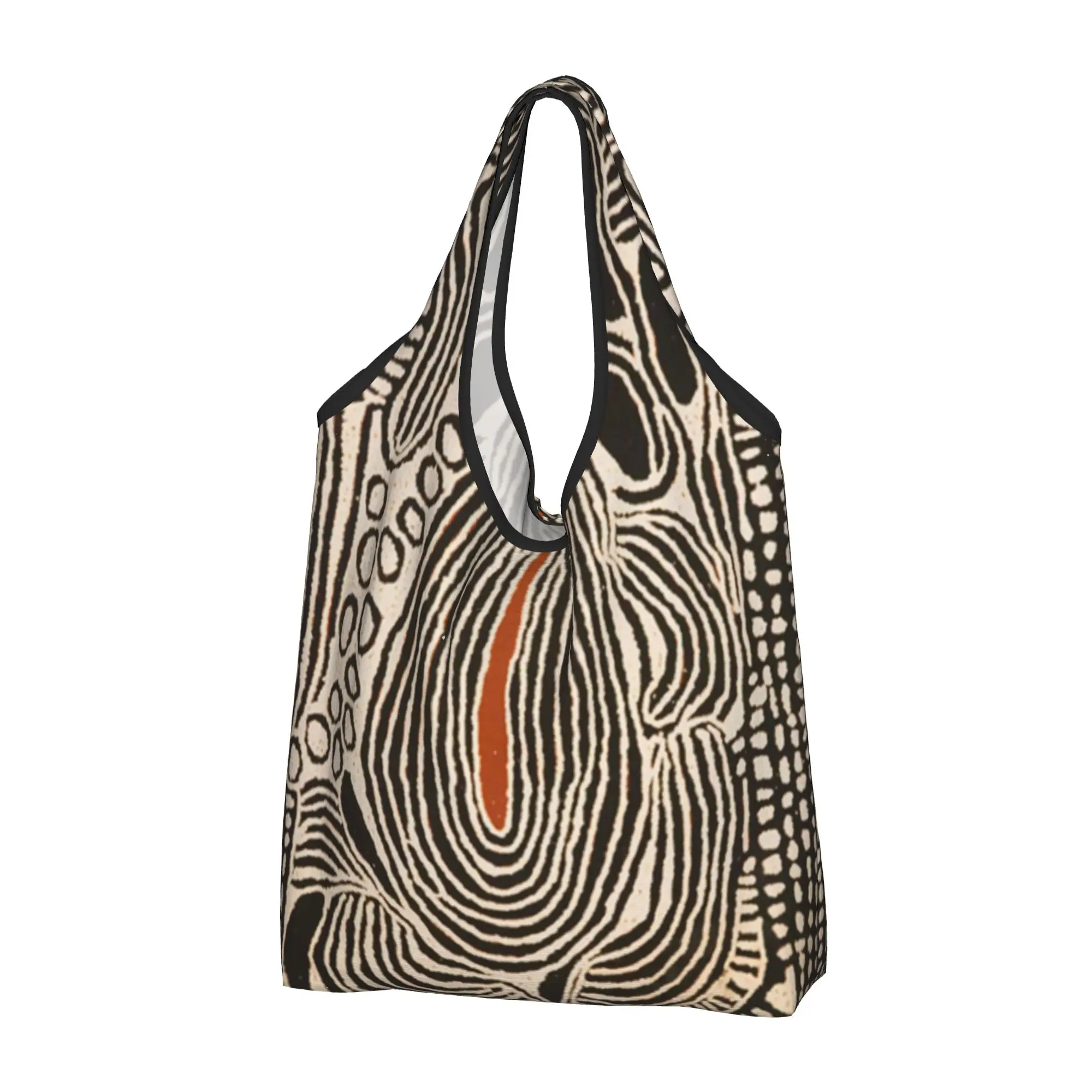 Custom Kawaii Print Australian Aboriginal Art Shopping Tote Bag Portable Shopper Shoulder Handbag