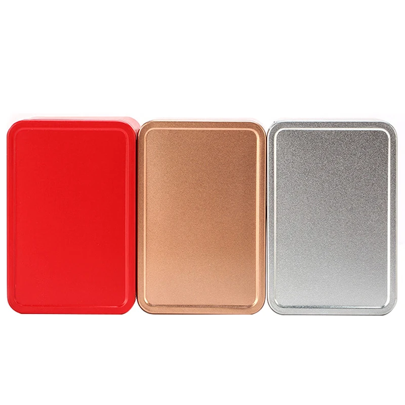 مستطيل علب الشاي صندوق تخزين معدني الحلوى مختومة علب مستطيل القصدير صناديق حاوية الشاي صندوق منظم صندوق بسكويت السكر