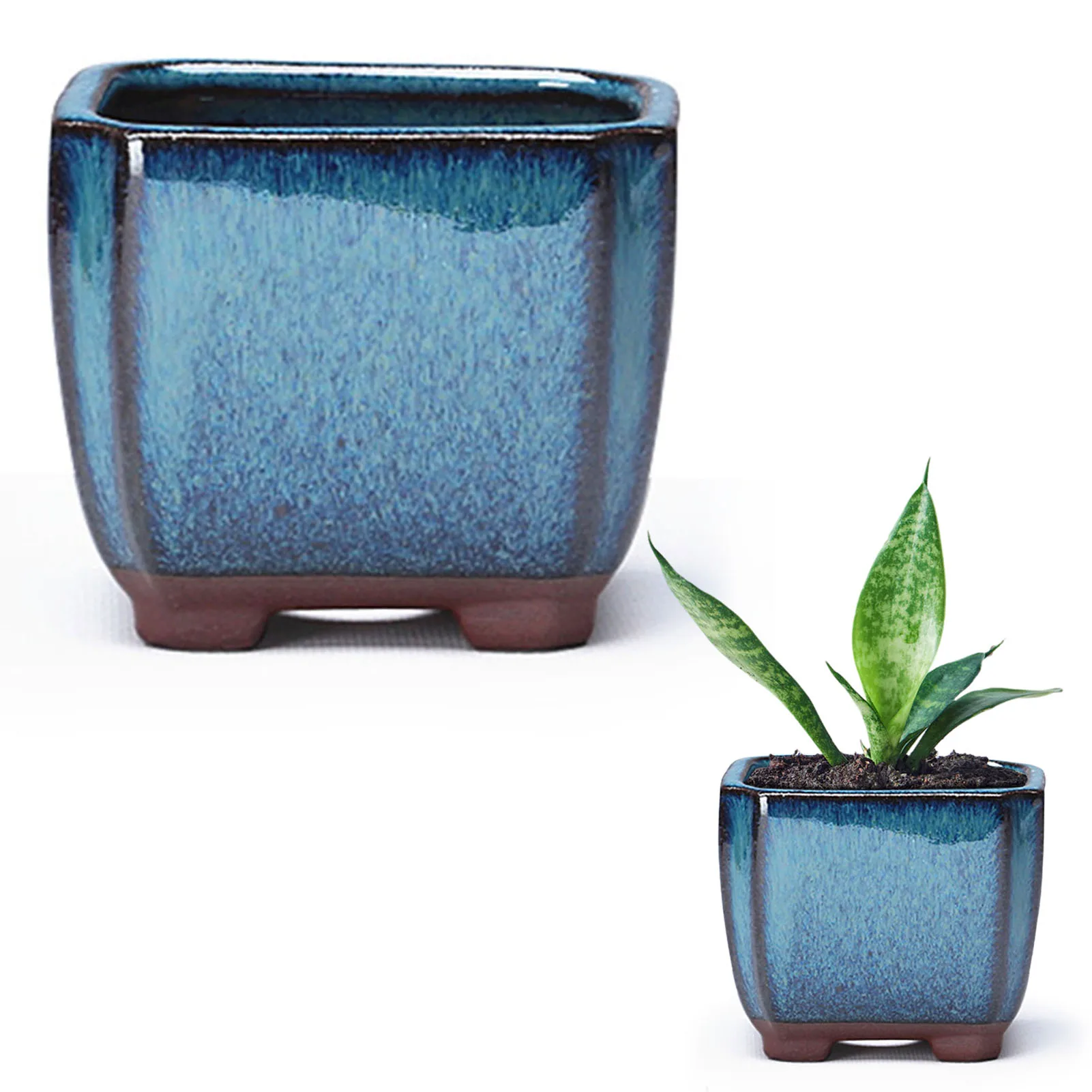 

Ceramic Succulent Flower Pots Creative Flower Pots with Drain Hole Chinese Style Bonsai Planter Flowerpot Ceramic Crafts
