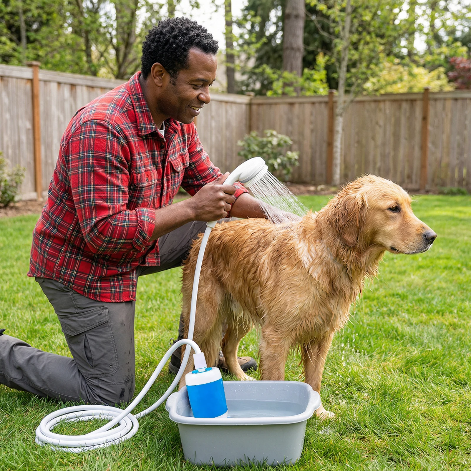 

Набор для душа на открытом воздухе со встроенным аккумулятором 4000 мАч, электрический душевой насос для походов, путешествий, мойки автомобилей и чистки домашних животных