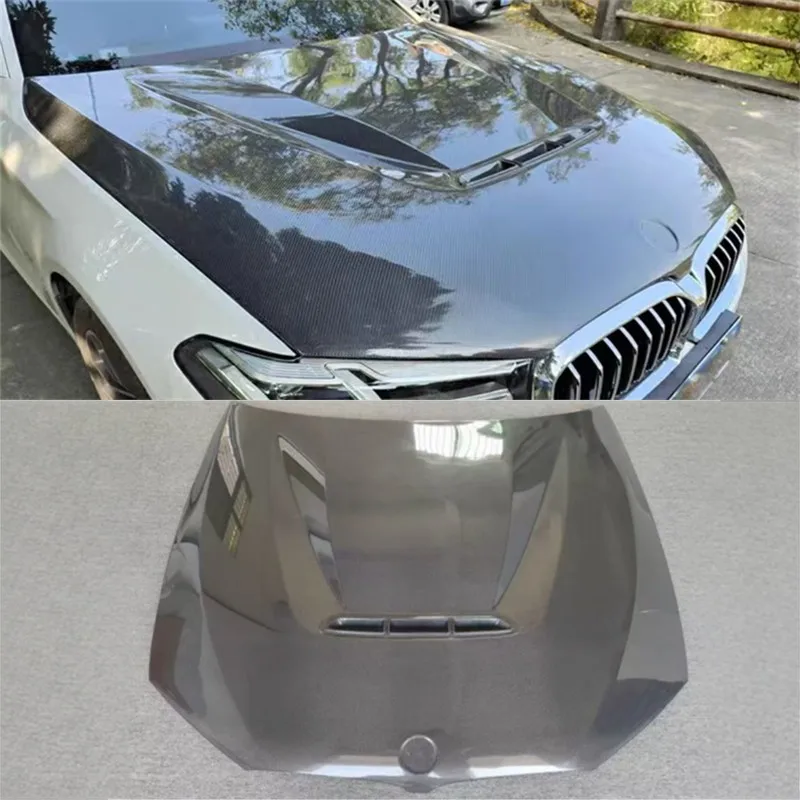 

Для BMW 5 серии 525i G30 G38 2019-2023 капот из углеродного волокна, крышка двигателя, капот, обшивка капота автомобиля, обновленный комплект автозапчастей
