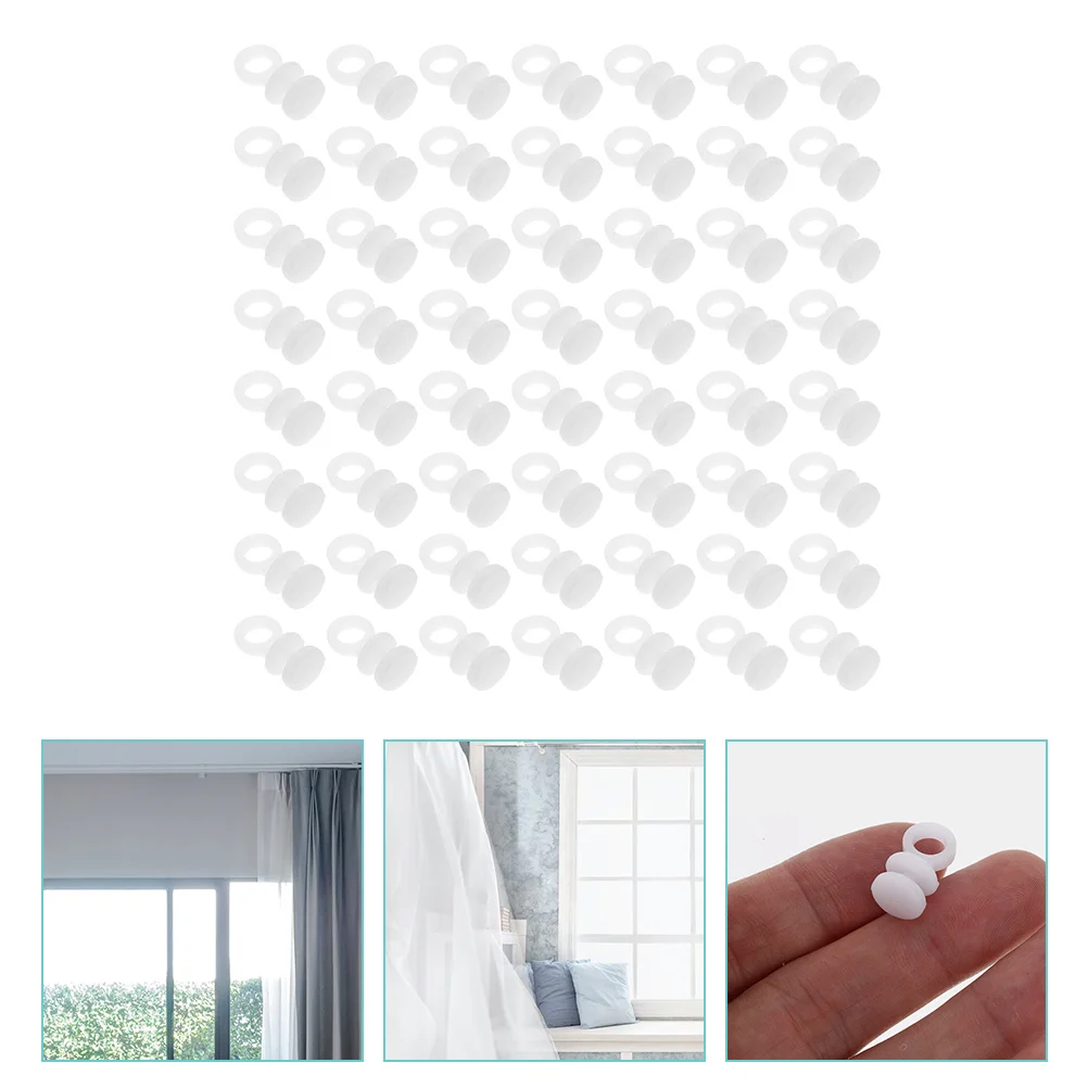 

100 Pcs Curtain Buckle Track Carrier Lightweight Plastic Rollers Sheer Gliders Multi Purpose Home Hardware