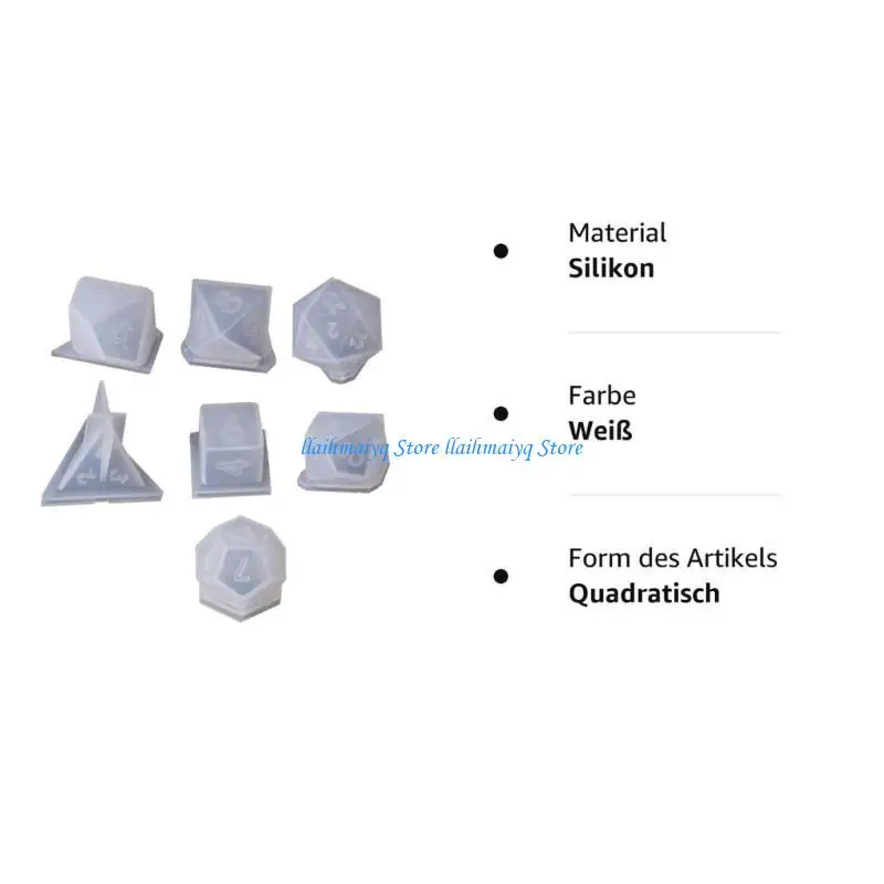 573B 8 Pack Epoxy Resin Moulds Resin Ornaments Molds Dices DIY Resin Casting Mould Silicone Material Hand-Making Tools