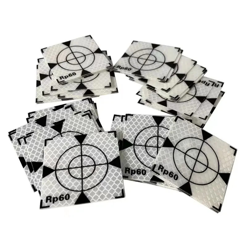 100Pcs Size 20 30 40 50 60 80 100mm Reflector Sheet For Total Station Survey Geography White Triangle Target Reflective Sticker