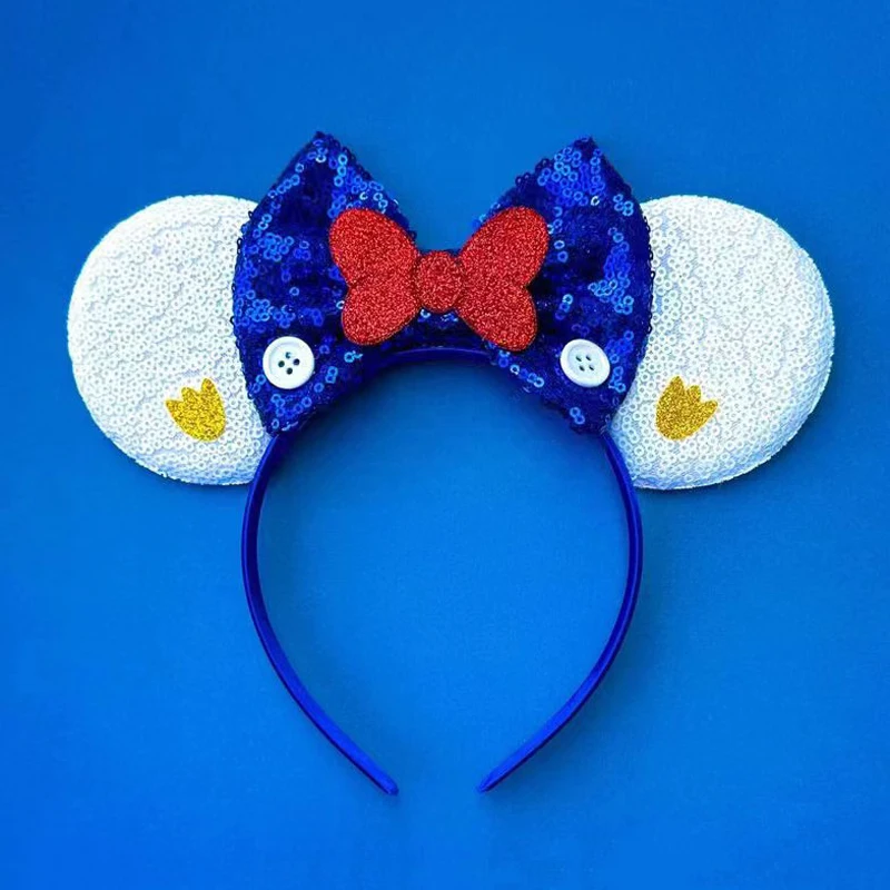 Mickey Mouse Ears Headband Beautiful Sequins Bow Hairband Women Birthday Gift Girls Kids Party Hair Accessorie