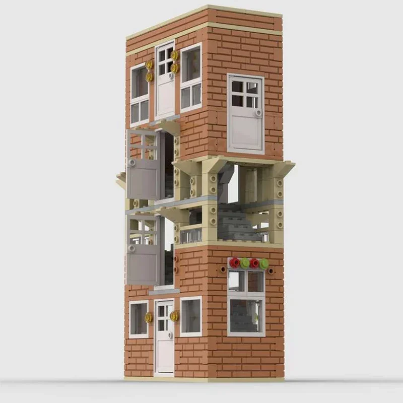 City Street View Model Moc Building Bricks Kongming Lock Crossor House Technology Blocks Gifts Christmas Toys DIY Sets Assembly