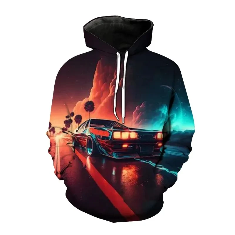 New Mens Sports Car Hoodie Pullover 3D Graphic Hoodies Men Clothing Casual Fashion Sweatshirts Hooded Ropa Hombre Streetwear