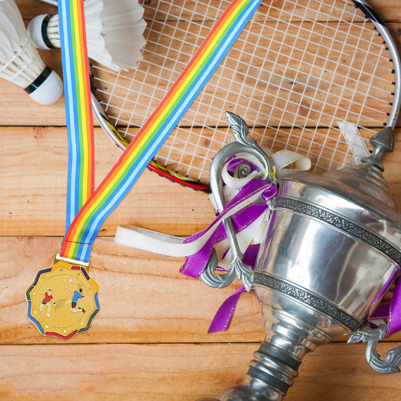 

Badminton Award Medals Zinc Alloy Elegant Design With Lanyard For Sports Day Running Trophy Party Prize Competition Event
