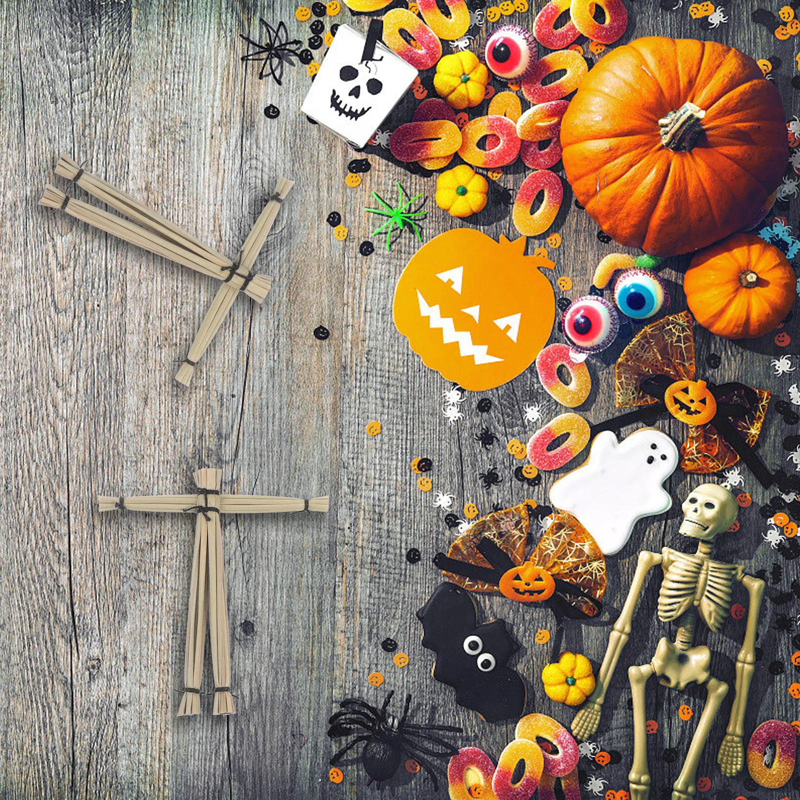 

2Pcs Scarecrow Props Novelty Close-Up Trick Prank Party Halloween Scary Close-Up Trick Prop Funny Scarecrow