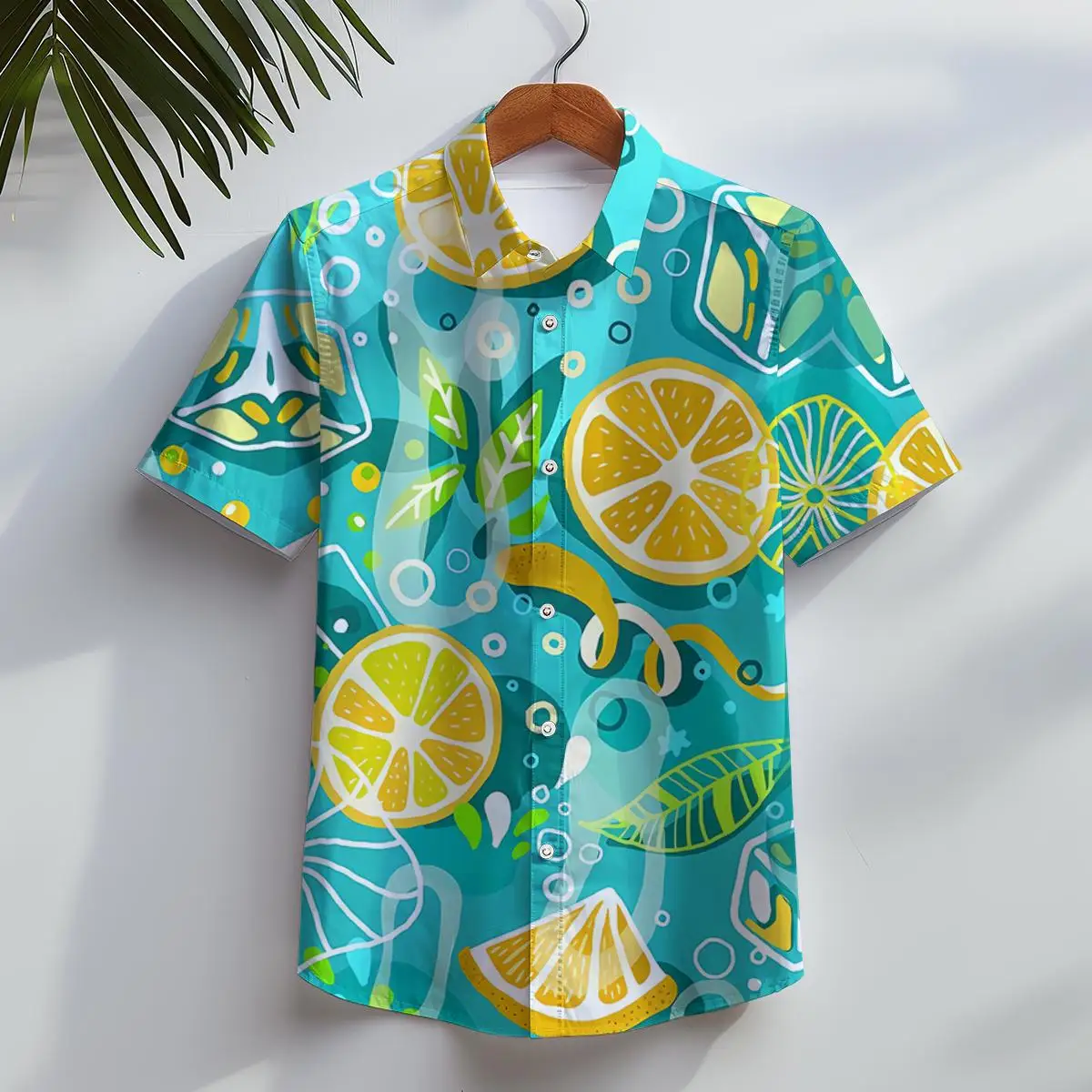 Chemise hawaïenne pour hommes, chemise de plage décontractée à manches courtes, boutonnée, feuille tropicale, vêtements imprimés floraux en 3D pour les vacances d'été