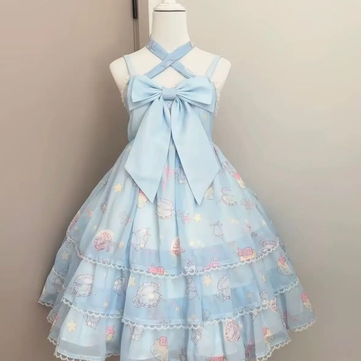 

NONSAR Sweetheart Little Betty Lolita: милое и очаровательное платье с бантом, короткая пышная юбка-пачка, стройнящая фигуру.