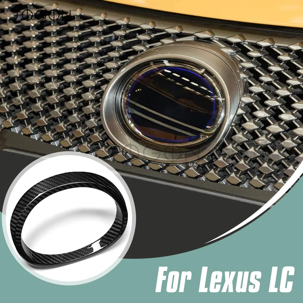 Dry Carbon Fiber Car Front Grille Emblem Overlay Exterior Accessories For Lexus LC500 LC 500 RWD 2018 2019 2020 2021 2022-2025
