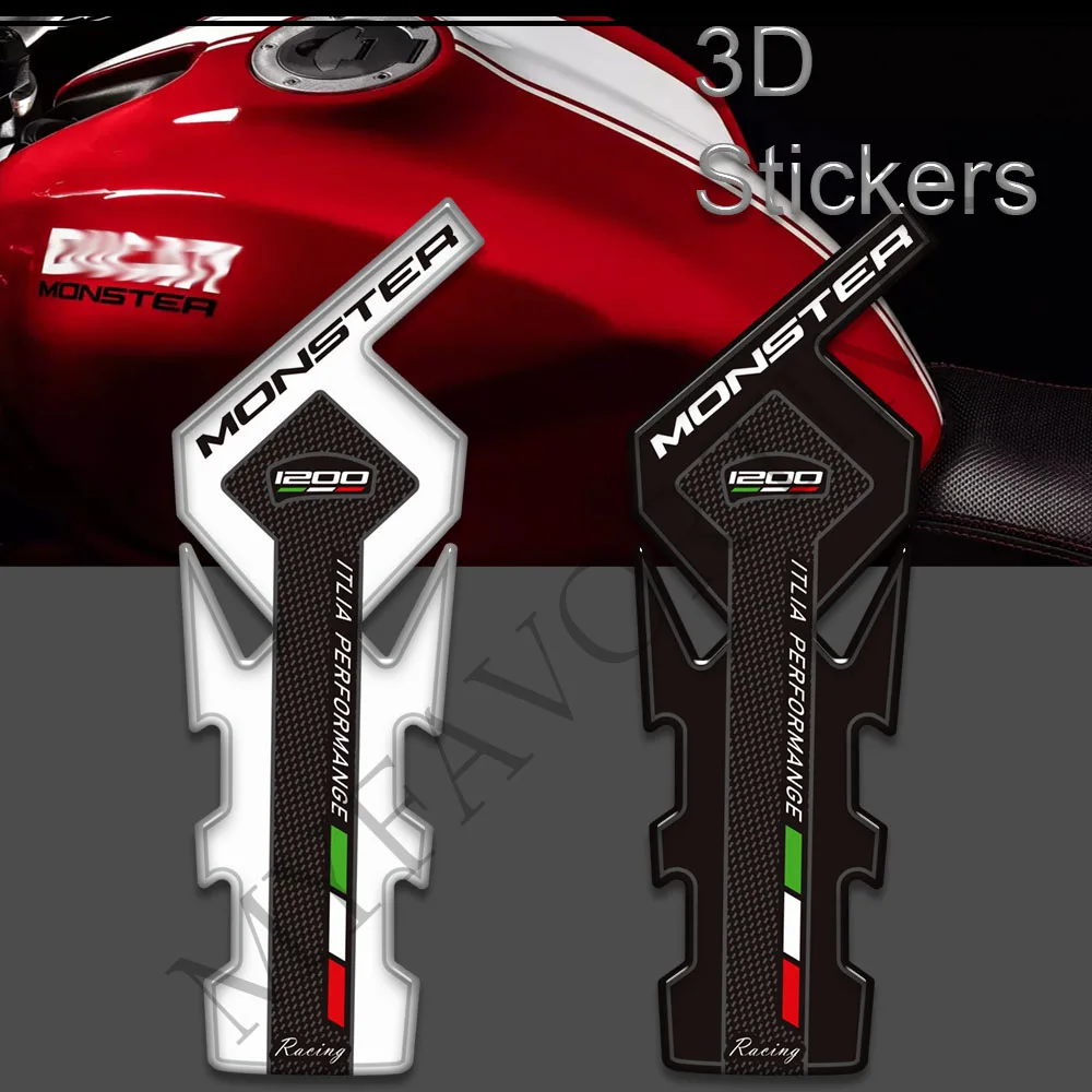 

For Ducati Monster 1200 S R 1200S Motorcycle Tank Pad 3D Stickers Decals Gas Fuel Oil Kit Knee Protection Grips