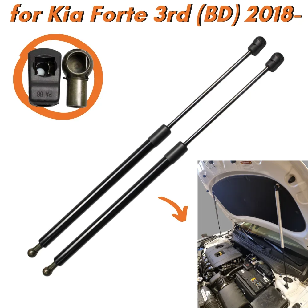 Qty(2) Hood Struts for Kia Forte for Kia Cerato Kia K3 (BD) 2018-2023 Front Bonnet Gas Springs Shock Absorbers Lift Supports