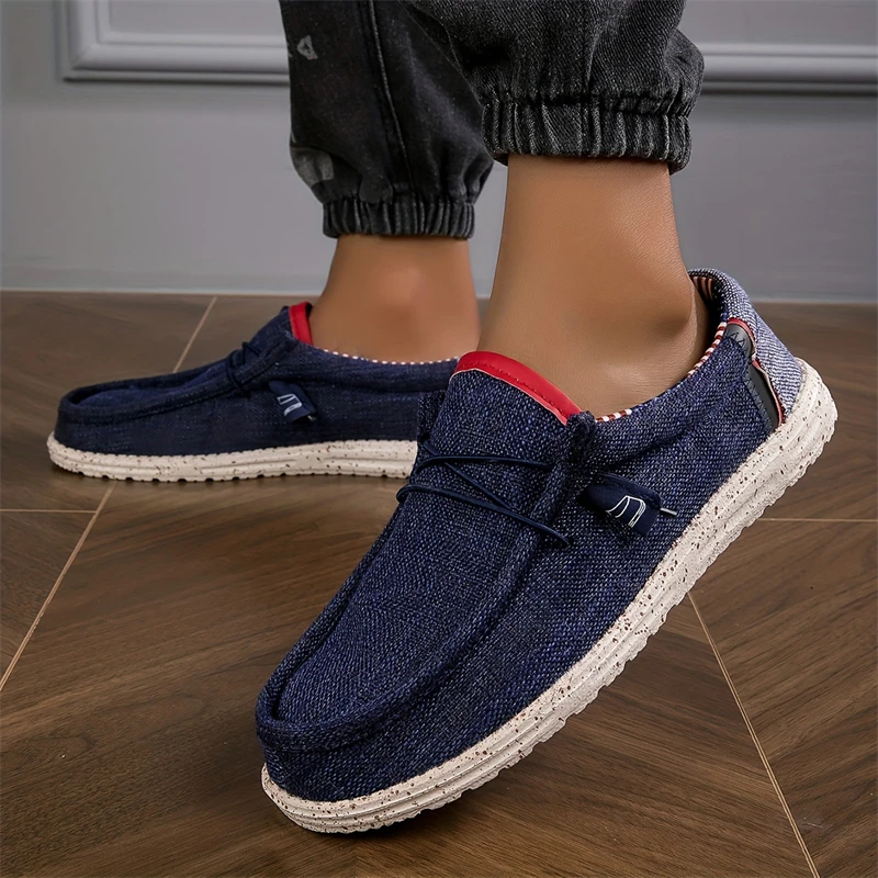 

Summer Men's Canvas Shoes Large Size 48 Lightweight Breathable Loafers For Men Comfortable Slip-on Casual Shoes Man Flat Shoes