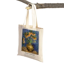 Vintage Van Gogh Oil Painting Shopper Bag Both Sided Supermarket Tote Handbag Fashion Art Casual Women Shopping Shoulder Bags