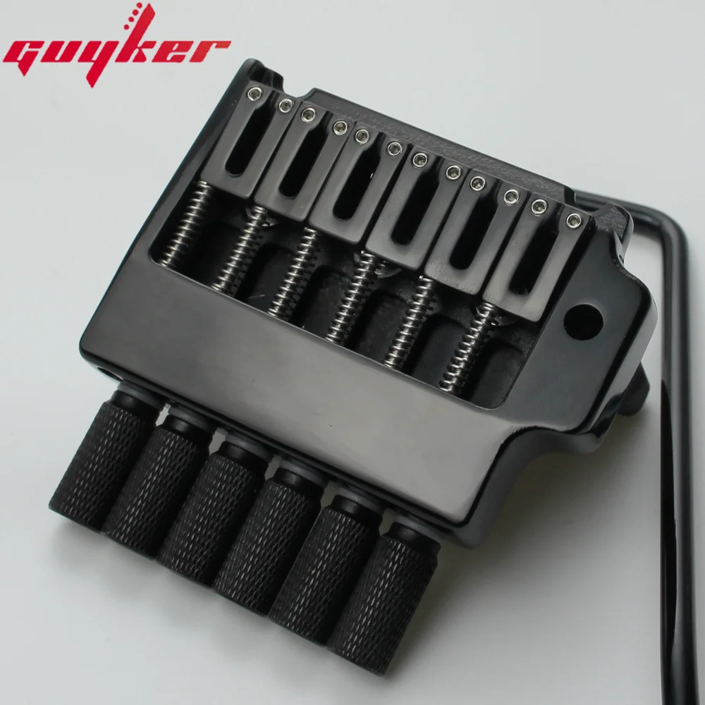 New GUYKER 6 String Tremolo System Bridge Tailpiece for Headless Guitar Accessories Black